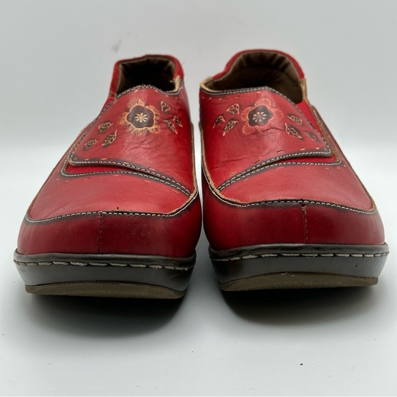 L' Artiste by Spring Step Burbank Slip On Red Sz 41 Cut Laser soft comfy retro - Picture 4 of 12